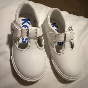 Keds Daphne T-Strap Leather Sneaker Shoes White Toddler Girl Size 6